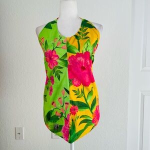 NWOT Farm Rio Linen Bandana Halter Top Size S